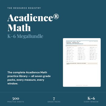 Acadience® Math Practice Pack | K-6 MegaBundle | Every Measure, Every Window