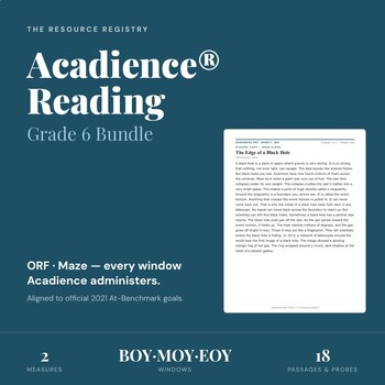 Acadience® Reading Grade 6 Bundle | ORF Maze Practice | BOY MOY EOY