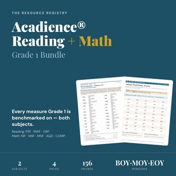 Acadience® Reading + Math Grade 1 Bundle | PSF NWF ORF + Math