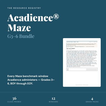 Acadience® Reading Maze | Grades 3-6 Bundle | Comprehension Practice