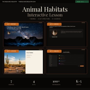 Animal Habitats Interactive Lesson | K-5 Science Unit + Worksheets, No Prep