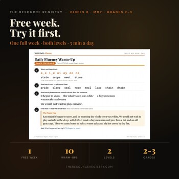 DIBELS 8 Daily Fluency — FREE 1-Week Sample | Grades 2-3 Winter MOY Warm-Ups
