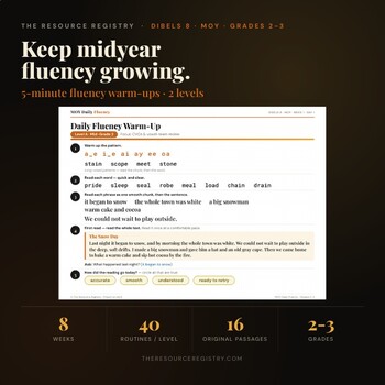 DIBELS 8 Fluency Practice | Daily Fluency Warm-Ups Grades 2-3 | Winter MOY 2&3Gr