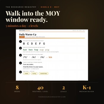 DIBELS 8 MOY Daily Practice Pack | K-1 Midyear Reading Warm-Ups | Winter Review