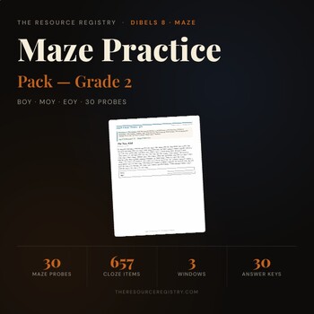DIBELS 8 Maze Practice | 2nd Grade Reading Comprehension Probes | mCLASS