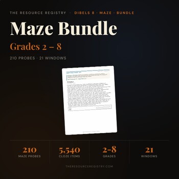 DIBELS 8 Maze Practice BUNDLE | Grades 2-8 Reading Comprehension | mCLASS RTI