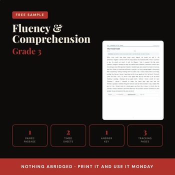 FREE 3rd Grade Reading Comprehension Mazes & Fluency Passages Sample