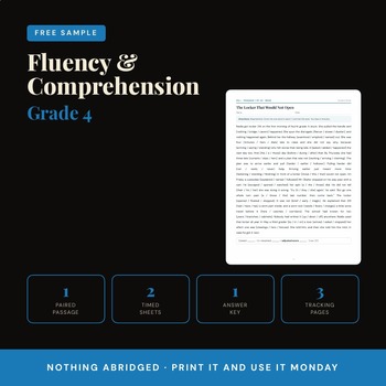 FREE 4th Grade Reading Comprehension Mazes & Fluency Passages Sample