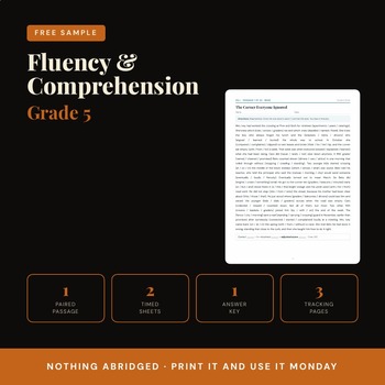FREE 5th Grade Reading Comprehension Mazes & Fluency Passages Sample