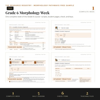 FREE 6th Grade Morphology Sample Week | Prefixes Suffixes Roots | No Prep