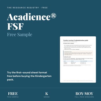 FREE Acadience® Reading FSF Practice Sample | Kindergarten | First Sound Fluency