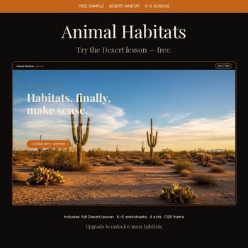 FREE Animal Habitats Interactive Lesson | Desert Sample | K-5 Science No Prep