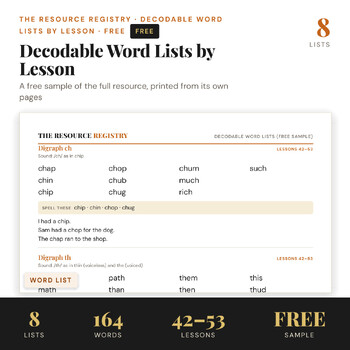 FREE Decodable Word Lists Lessons 42–53 | For Teachers Using UFLI Foundations