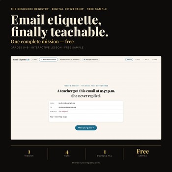 FREE Email Etiquette Lesson | How to Write an Email | Digital Citizenship 5-8