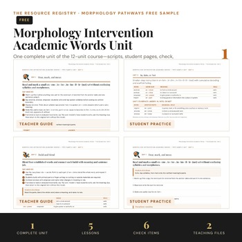 FREE Multisyllabic Words Intervention Sample Unit | Morphology Small Group