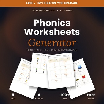 Free Phonics Worksheet Generator | K-2 | Printables in Browser