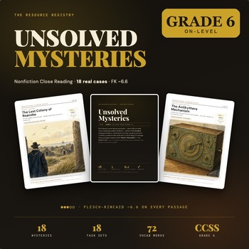 Hi-Lo Mystery Reading Passages Middle School | 6th Grade Reading Intervention