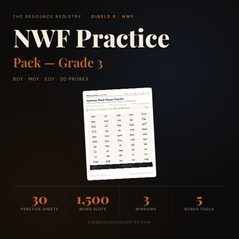 Nonsense Word Fluency (NWF) Practice | DIBELS 8 mCLASS | 3rd Grade | 30 Probes