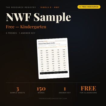 Nonsense Word Fluency (NWF) Practice — FREE DIBELS 8 mCLASS K | 3 Probes