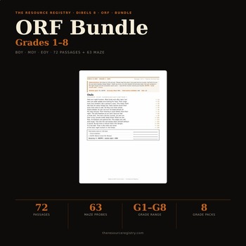 Oral Reading Fluency (ORF) Practice | DIBELS 8 mCLASS G1-8 | Passages + Maze
