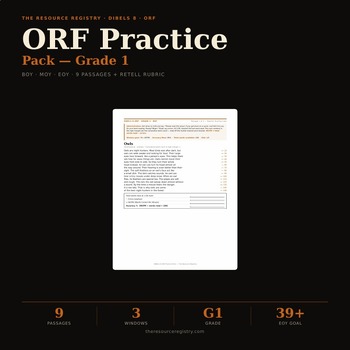 Oral Reading Fluency (ORF) Practice | DIBELS 8 mCLASS | Grade 1 | 9 Passages