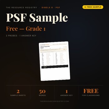 Phoneme Segmentation Fluency (PSF) — FREE DIBELS 8 mCLASS | Gr 1 | 2 + Audio