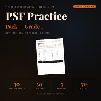 Phoneme Segmentation Fluency (PSF) Practice | DIBELS 8 mCLASS | Gr 1 | Audio