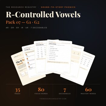 R-Controlled Vowels Phonics Pack | ar or er ir ur | Grade 1 Bossy R