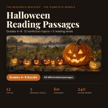 Cover image for Halloween close reading that isn't a coloring page (Grades 4–8)