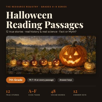Reading Comprehension Passages & Questions | Halloween | 7th Grade