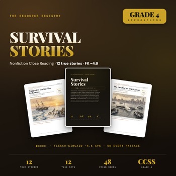 Reading Comprehension Passages & Questions | Survival Stories | 4th Grade