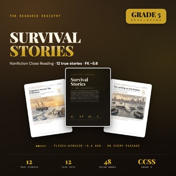 Reading Comprehension Passages & Questions | Survival Stories | 5th Grade