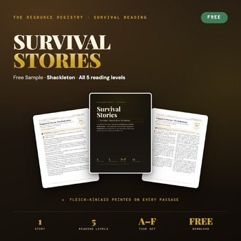 Reading Comprehension Passages & Questions |Survival Stories | Grades 4-8 Sample