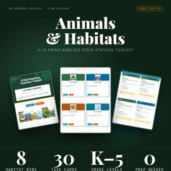 STEM Stations — FREE Animals & Habitats | K-5 Science Centers