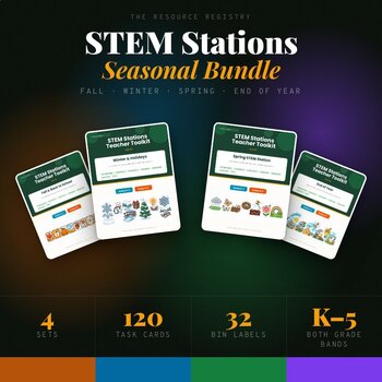STEM Stations Seasonal Bundle | K-5 Science Centers | Fall-Spring, No Prep