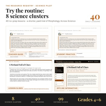 Science Prefixes and Suffixes Pilot | Morphology Lessons Grades 4-6 | No Prep