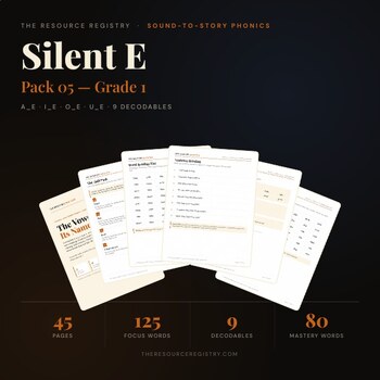 Silent E Phonics Pack | Long a i o u (a_e i_e o_e u_e) | Grade 1