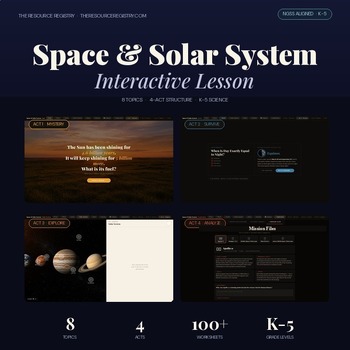 Solar System Interactive Lesson | Space Unit + Worksheets | K-5 Science NGSS