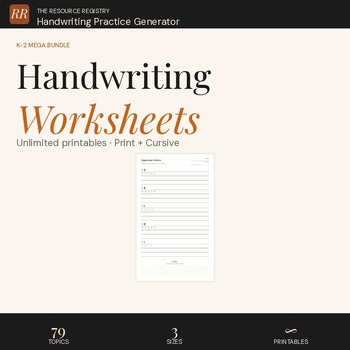 UNLIMITED K-2 Handwriting Practice MEGA BUNDLE | 79 Topics | Print + Cursive