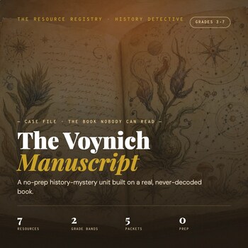 Voynich Manuscript Escape Room | Middle School History Detective | Gr 3-7