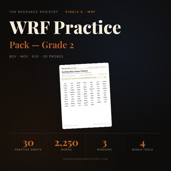 Word Reading Fluency (WRF) Practice | DIBELS 8 mCLASS | 2nd Grade | 30 Probes