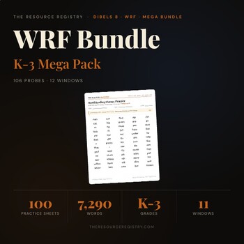 Word Reading Fluency (WRF) Practice | DIBELS 8 mCLASS K-3 | 106 Probes