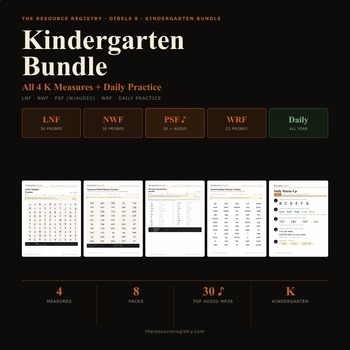 Year Round mCLASS DIBELS 8 Practice Kindergarten | LNF NWF PSF WRF + Daily