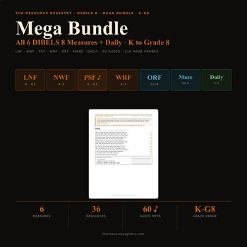 mCLASS DIBELS 8 Mega Bundle | LNF NWF PSF WRF ORF Maze + Daily | K-G8