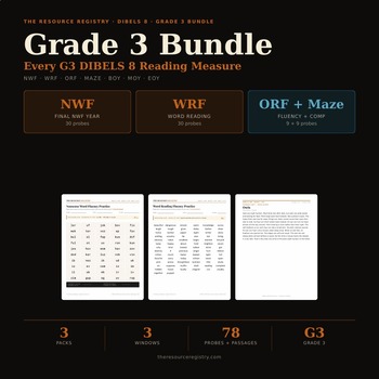 mCLASS DIBELS 8 Grade 3 Bundle — NWF + WRF + ORF + Maze