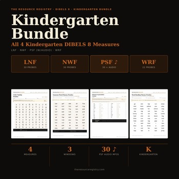 mCLASS DIBELS 8 Kindergarten Bundle — LNF + NWF + PSF + WRF