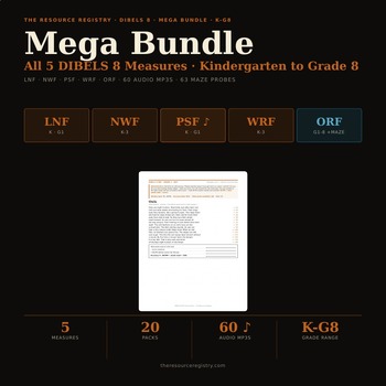 mCLASS DIBELS 8 Mega Bundle — K-G8
