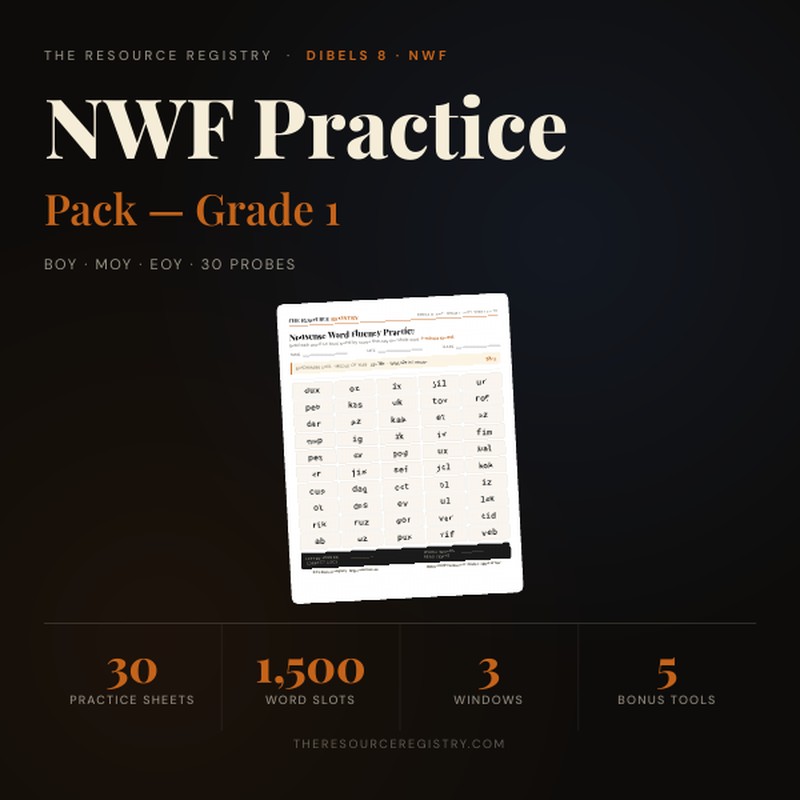 mCLASS DIBELS 8 NWF Practice Pack