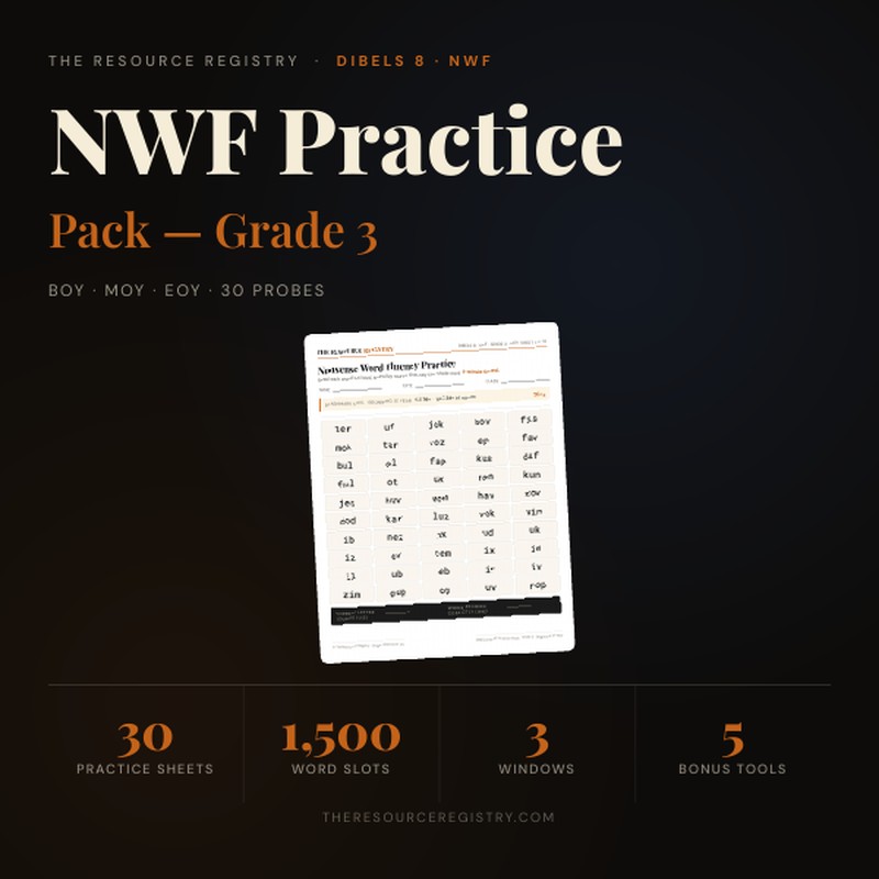 mCLASS DIBELS 8 NWF Practice Pack — 3rd Grade
