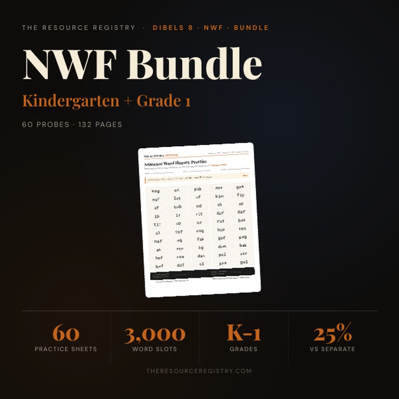 mCLASS DIBELS 8 NWF Practice Pack BUNDLE — K-1